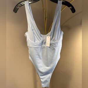 Riot Swim Light Blue One Piece Swimsuit Small NWT Underwire Minimalist
